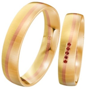 Dreifarbige Trauringe in Gelbgold, Rotgold und Roségold