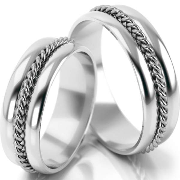 Trauringe Weissgold (333) ohne Steine