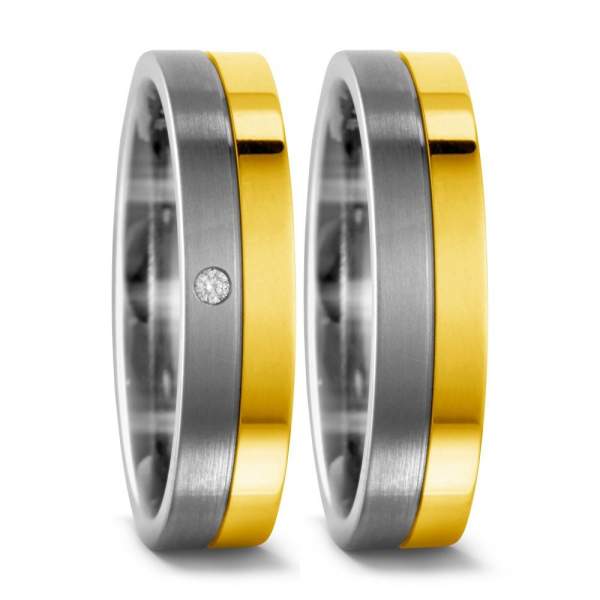 Trauringe Gelbgold Brillant Titan Factory 51445