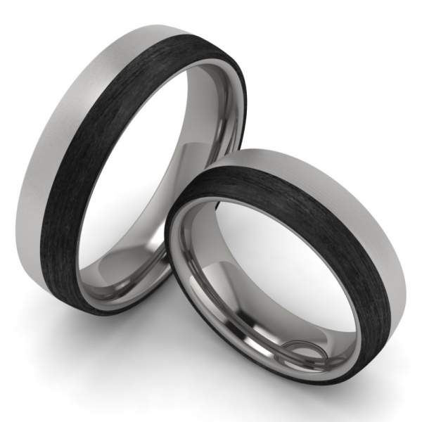 Verlobungsringe Titan Carbon 6 mm