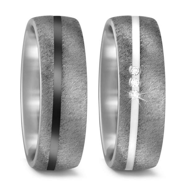 Trauringe Keramik Brillanten Titan Factory 51923-ws