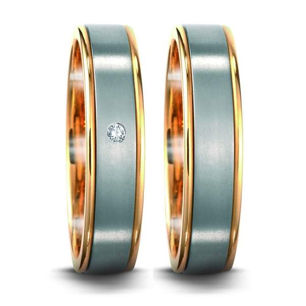 Trauringe Gelbgold Brillant Titan Factory 51211