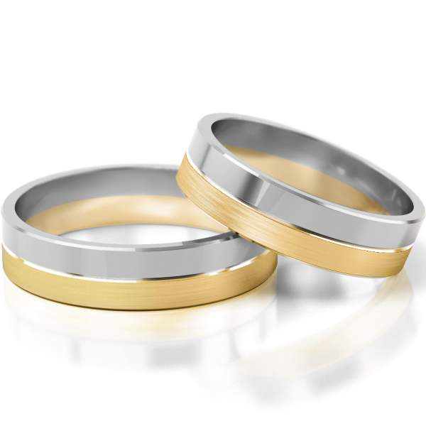 Trauringe Gelbgold-Weissgold (333) ohne Steine