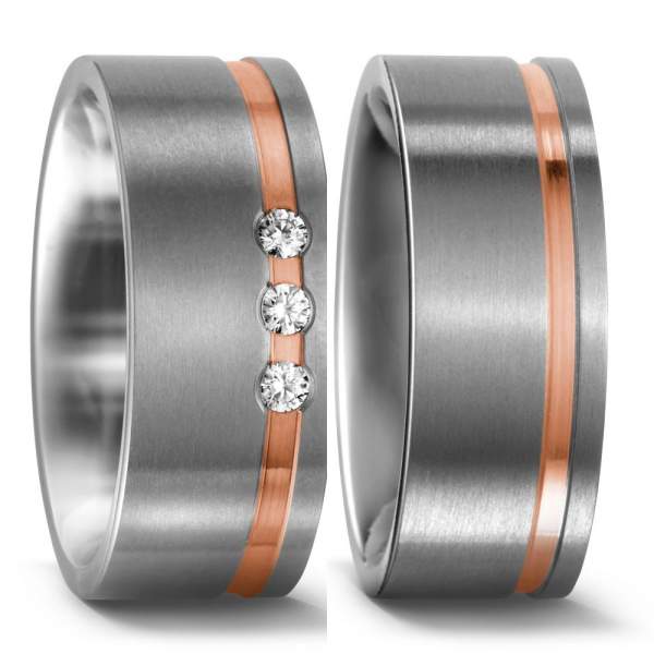 Trauringe Rotgold Brillanten Titan Factory 51362