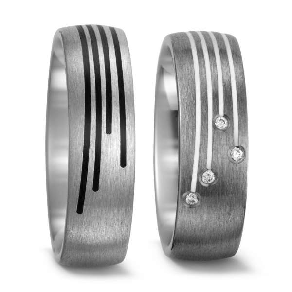 Trauringe Keramik Brillanten Titan Factory 52411_ws