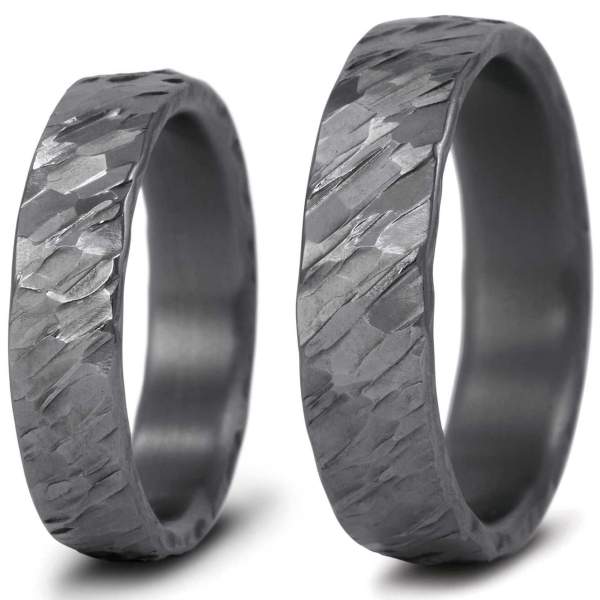 Tantal Partnerringe mit Facetten ohne Stein