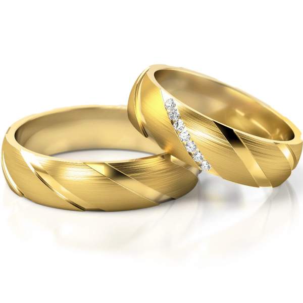 Trauringe Gelbgold (333) mit Brillant 0,07 ct.