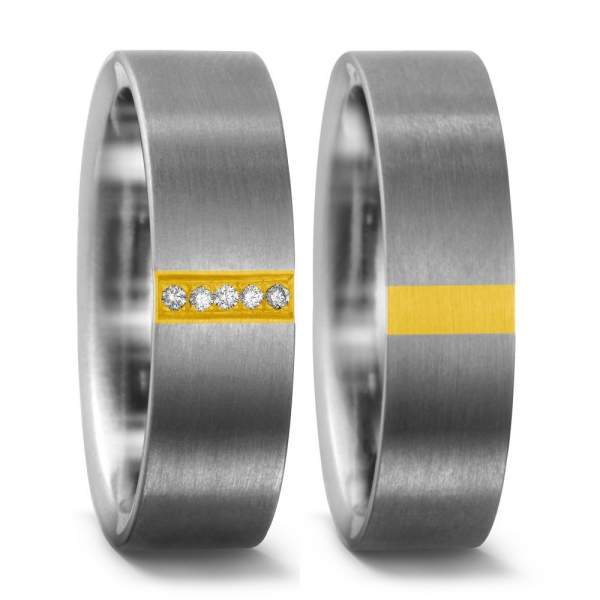 Trauringe Gelbgold Brillant Titan Factory 51297