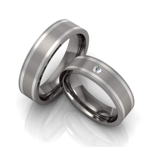 Verlobungsringe Titan Silber Zirkonia ID159