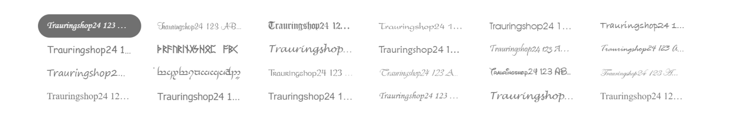 Schriftarten für Ehering-Gravuren