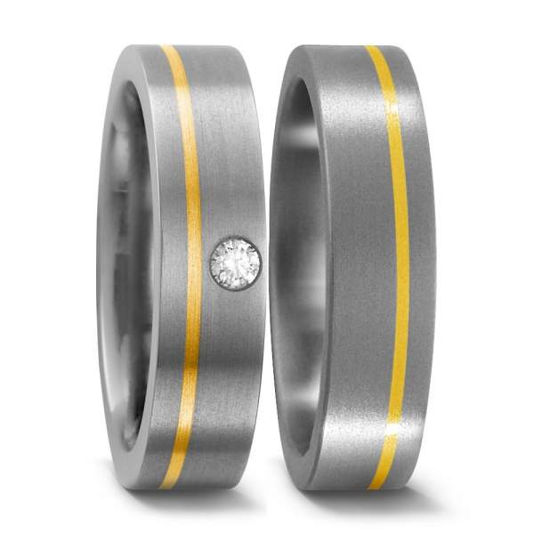 Trauringe Gelbgold Brillant Titan Factory 51279