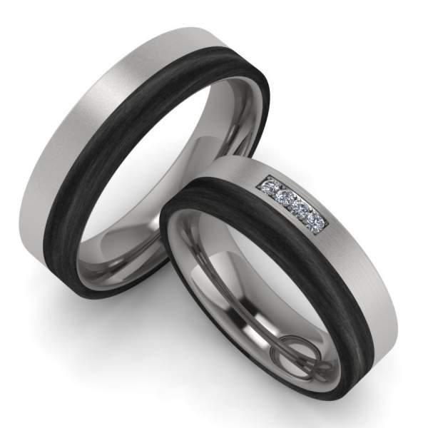 Trauringe Carbon Titan Brillanten ID1502