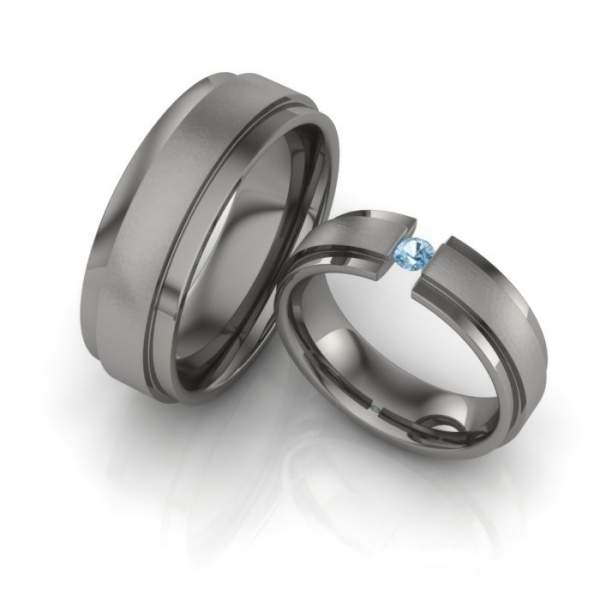 Partnerringe Titan Zirkonia ID16