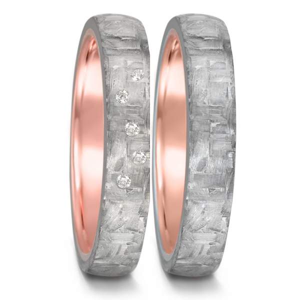 Trauringe Carbon grau Brillant TitanFactory 52563