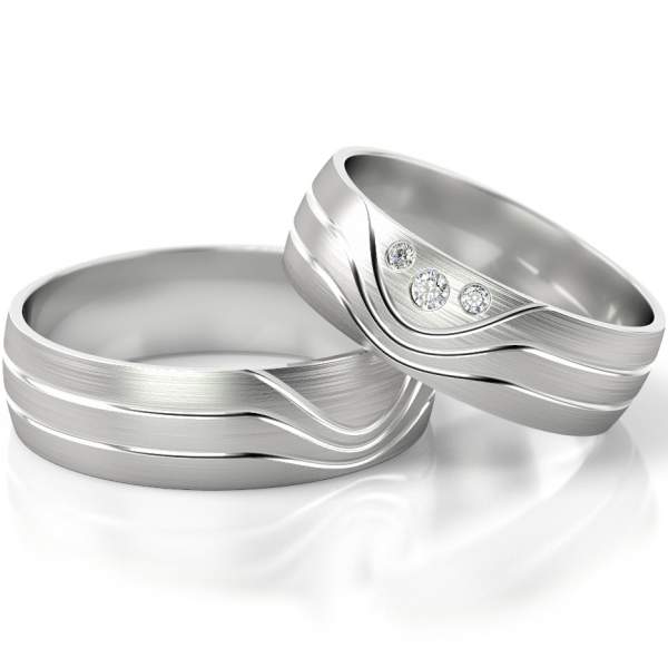 Trauringe Weissgold (333) mit Brillant 0,04 ct.