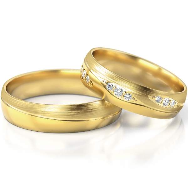 Trauringe Gelbgold (333) mit Brillant 0,105 ct.