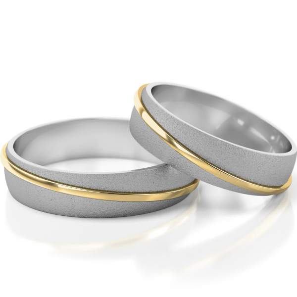 Trauringe Weissgold-Gelbgold (333) ohne Steine