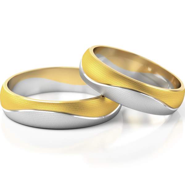 Trauringe Gelbgold-Weissgold (333) ohne Steine