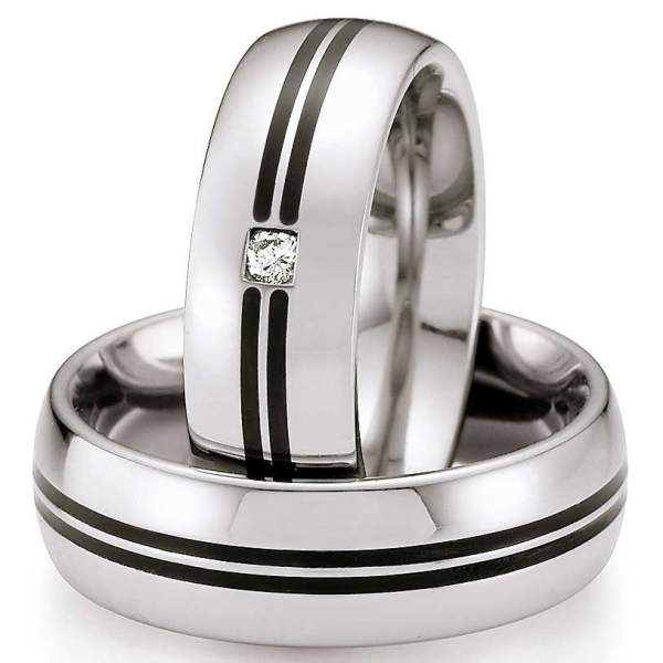 Trauringe Steel Ceramic Brillant 88/01460