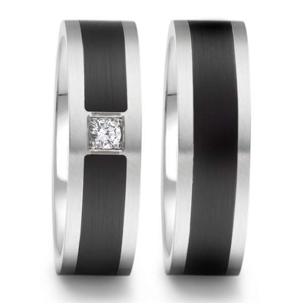 Verlobungsringe Edelstahl Brillant TeNo 064.13P01.D51.XX