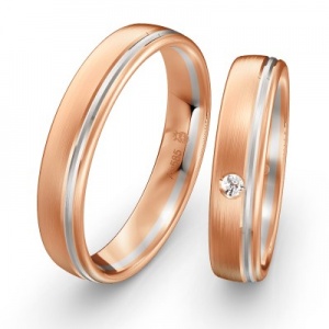 Trauringe in Bicolor Rotgold-Weißgold