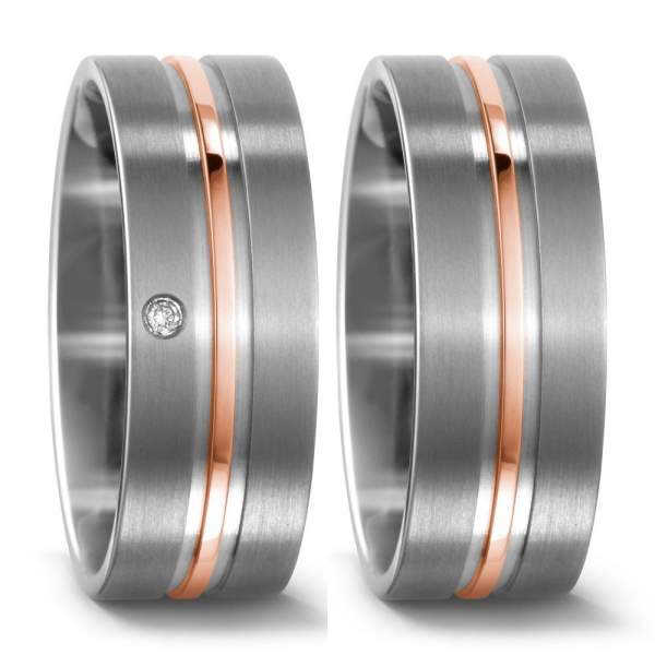 Trauringe Rotgold Brillanten Titan Factory 51438