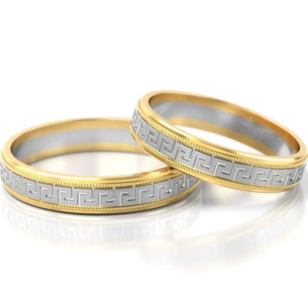 Trauringe Gelbgold-Weissgold (333) ohne Steine