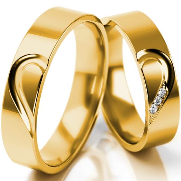 Trauringe Gelbgold (333) mit Brillant 0,03 ct.