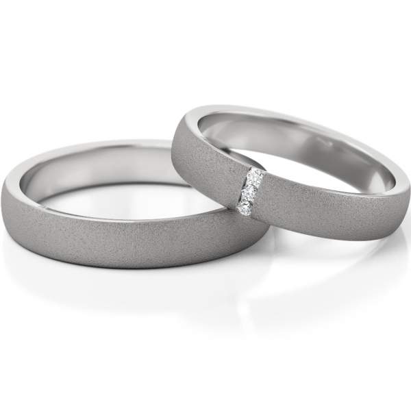 Trauringe Weissgold (333) mit Brillant 0,03 ct.