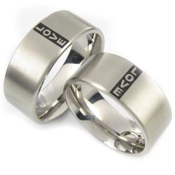 Partnerringe Edelstahl Keramik ID107