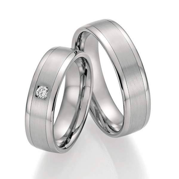 Trauringe Platin Plus Titan Brillant 86/10170