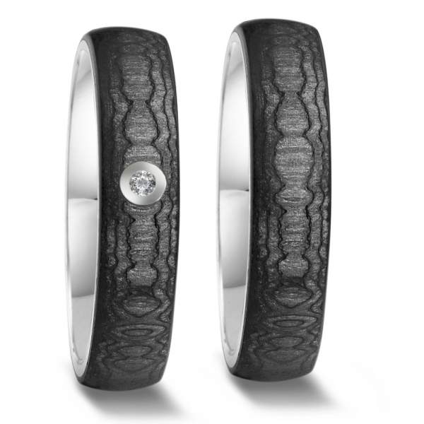 Trauringe Carbon Platin Brillant Weidner 62586