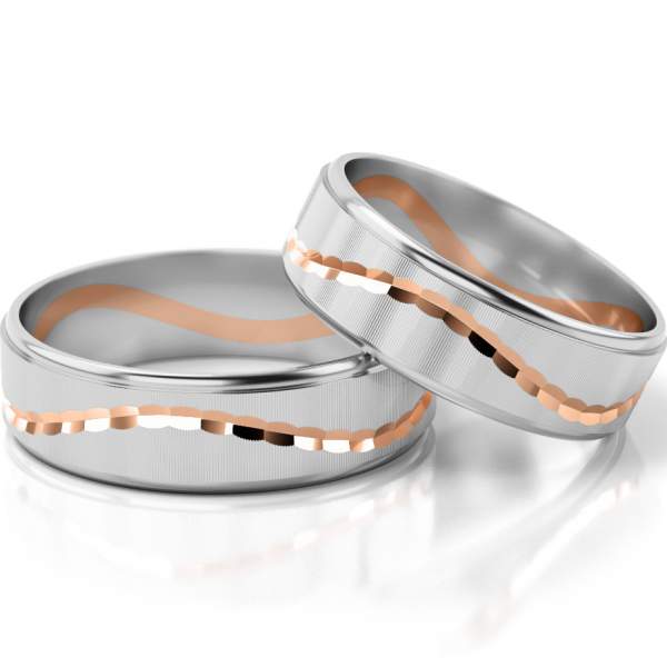 Trauringe Weissgold-Rotgold (333) ohne Steine