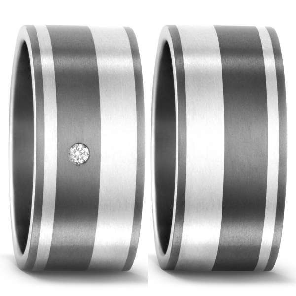 Trauringe Silber Brillant Titan Factory 50933