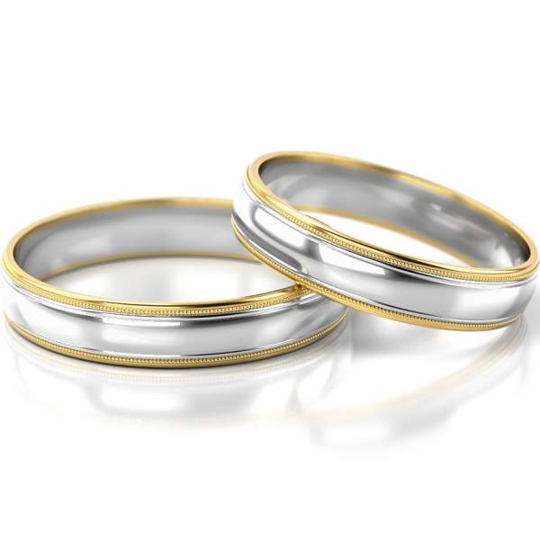 Trauringe Gelbgold-Weissgold (333) ohne Steine