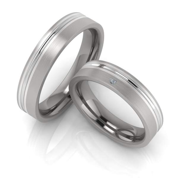 Trauringe Titan Weißgold Brillant 1942