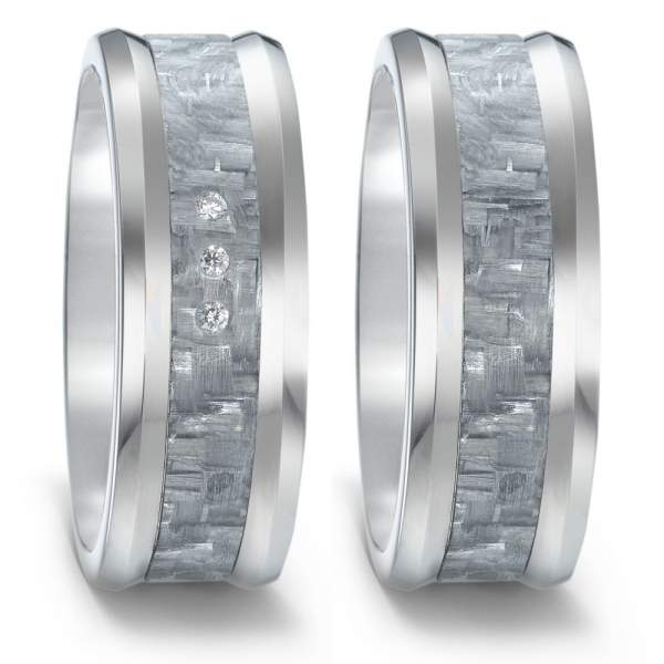 Trauringe Carbon grau Brillant TitanFactory 52558