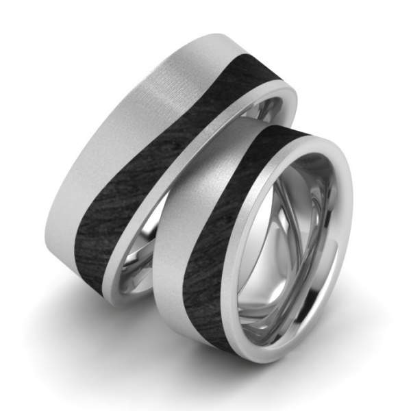 Verlobungsringe Edelstahl Carbon TS1515