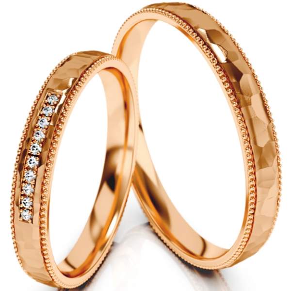 Trauringe Rotgold (333) mit Brillant 0,05 ct.