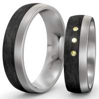 Trauringe Titan mit Carbon 3 Gold Brillanten 0.03 ct. Trauringe Titan mit Carbon 3 Gold Brillanten 0.03 ct.