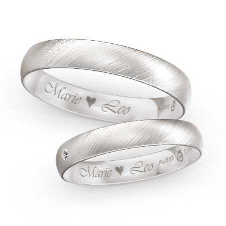 Ringe mit Namensgravur und Herz-Symbol