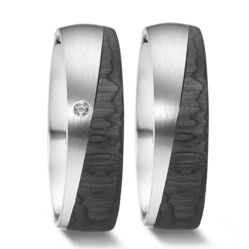 Trauringe bicolor Palladium Carbon