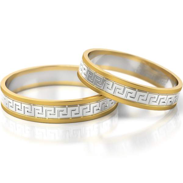 Trauringe Gelbgold-Weissgold (333) ohne Steine