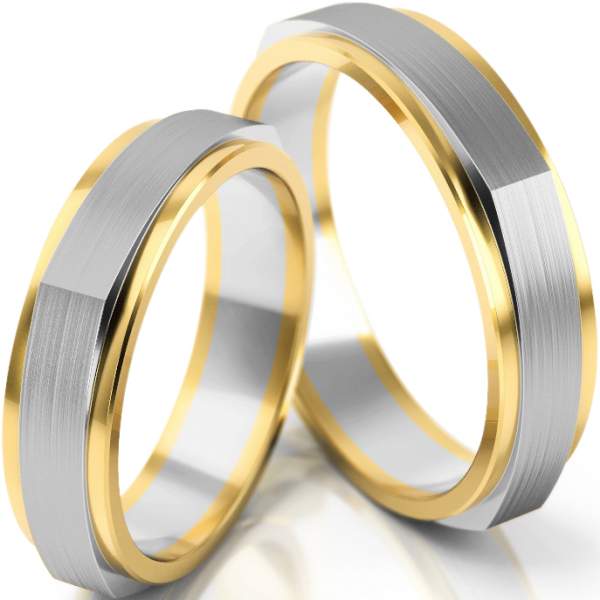 Trauringe Gelbgold-Weissgold (333) ohne Steine