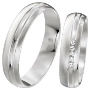 Eheringe mit Stein aus Silber