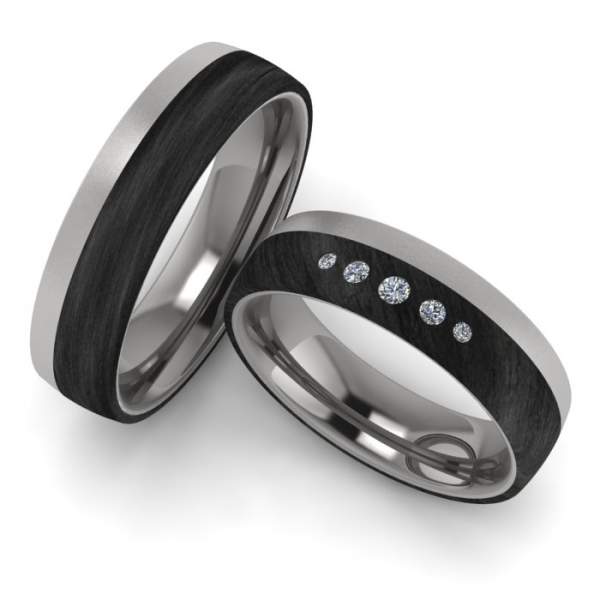 Trauringe Carbon Titan Brillanten 1080TS2022