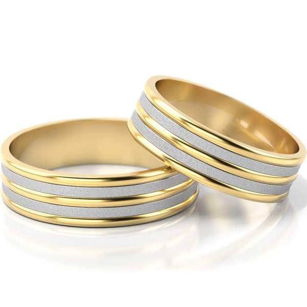 Trauringe Gelbgold-Weissgold (333) ohne Steine