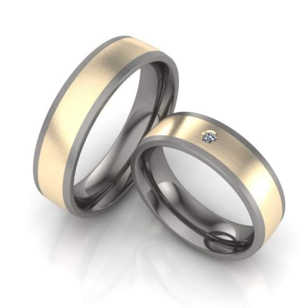 Trauringe Titan Gold Brillant ID339