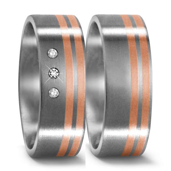 Trauringe Rotgold Brillanten Titan Factory 51106