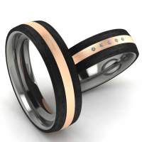 Trauringe Carbon Titan Rotgold Brillant TS1980 Trauringe Carbon Titan Rotgold Brillant TS1980